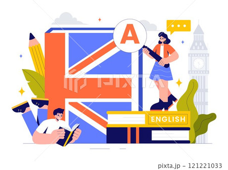 English Language Vector Illustration featuring...のイラスト素材 [121221033 ...