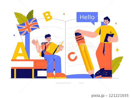 English Language Vector Illustration featuring...のイラスト素材 [121221035 ...