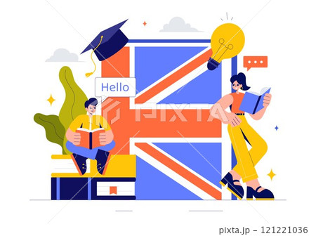 English Language Vector Illustration featuring...のイラスト素材 [121221036 ...