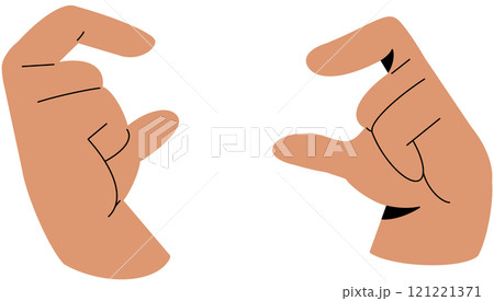 Person holds any thing in hands. People discover, explore future technology. Science research. Character searches, looks for information. Flat isolated vector illustration Person holds any thing in hands. People discover, explore future technology. Science research. Character searches, looks for information. Flat isolated vector illustration 121221371