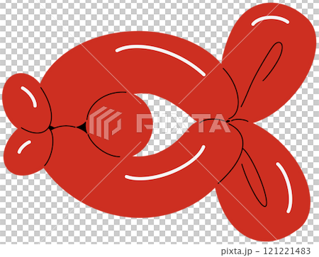 Balloon modelling of fish figure. Twisting animal shape with rubber, helium. Inflatable latex toy for children Birthday party decoration. Funny childish event decor. Flat isolated vector illustration 121221483
