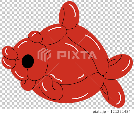 Balloon animals, fish. Birthday celebration party. Fancy abstract characters isolated vector. Colorful drawing of inflatable toys made of twisted balloons	 121221484