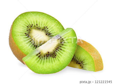 Slice of kiwi isolated on the white background 121221545