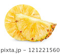 slice pineapple isolated on white clipping path 121221560