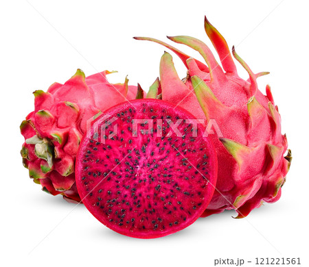 Dragon fruit isolated on white clipping path 121221561