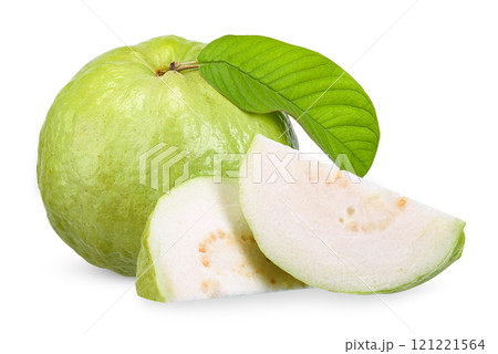 Guava fruit isolated on white clipping path Guava fruit isolated on white clipping path 121221564