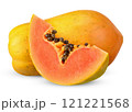 Ripe papaya isolated on white clipping path 121221568