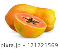 Ripe papaya isolated on white clipping path 121221569