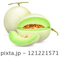 Honeydew melon isolated on white with clipping path 121221571