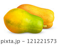 Ripe papaya isolated on white clipping path 121221573