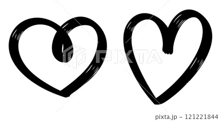 Doodle sketch style of hearts icon vector illustration for concept design. 121221844