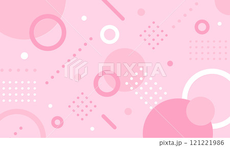 明るく楽しげな春をイメージした背景。ポップでかわいいアブストラクトのベクターイラスト素材。 121221986