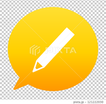 Yellow gradient | Pencil mark speech bubble 121222030