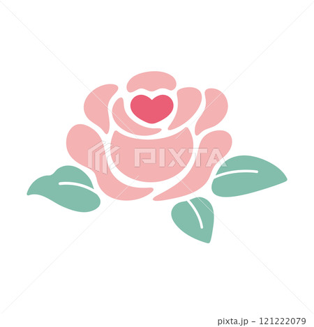 かわいい薔薇のイラスト ハートの薔薇  121222079