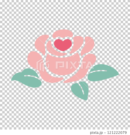 かわいい薔薇のイラスト ハートの薔薇  121222079
