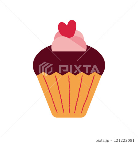 ハートのチョコカップケーキ カップケーキ 121222081