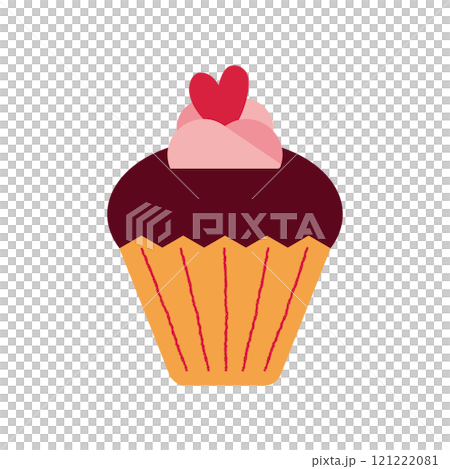 ハートのチョコカップケーキ カップケーキ 121222081