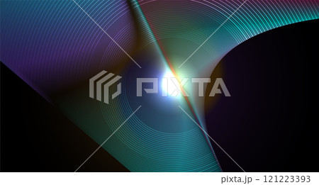 Abstract bright glowing futuristic background with linear circles 121223393