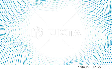 Bright blue minimal dotted wavy lines abstract futuristic background 121223399