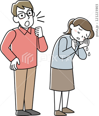 怒っている男性と泣いている女性 怒っている男性と泣いている女性 121223903