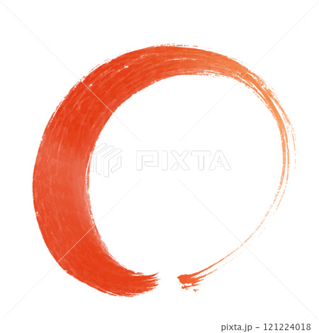 手描きの赤い筆文字の丸印 121224018