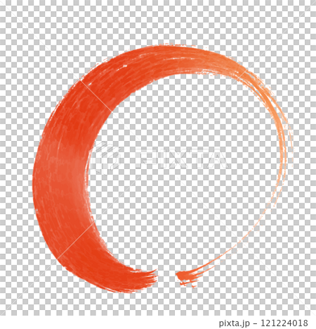 手描きの赤い筆文字の丸印 121224018