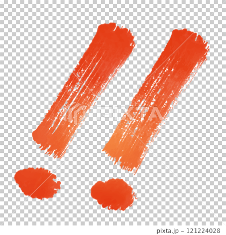 Hand-drawn red brush lettering exclamation mark, exclamation mark 121224028