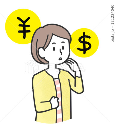 お金について考える女性 121224040
