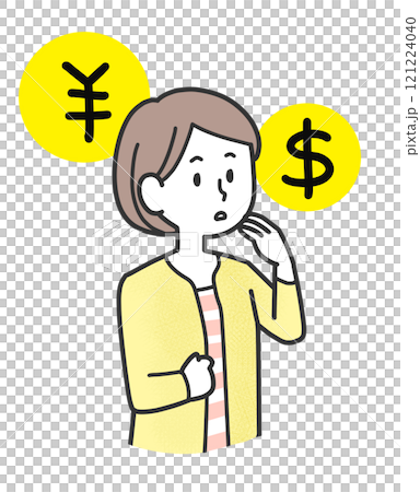 A woman thinking about money 121224040