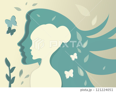 Flat illustration on a theme girl on the side, art 121224051