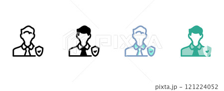 Simple vector icon on a theme person, insured 121224052