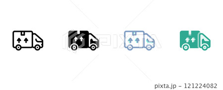 Simple vector icon on a theme truck, delivery 121224082