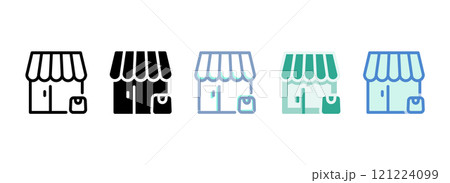 Simple vector icon on a theme store 121224099