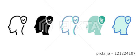 Simple vector icon on a theme head 121224107