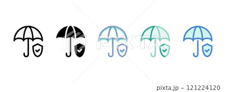 Simple vector icon on a theme umbrella and shield 121224120