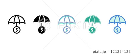 Simple vector icon on a theme umbrella, money Simple vector icon on a theme umbrella, money 121224122