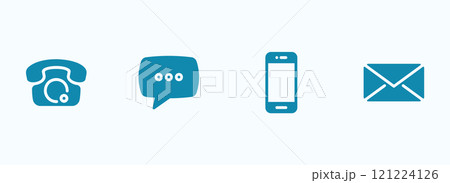 Simple vector icon on a theme mobile phone, mail, messages 121224126