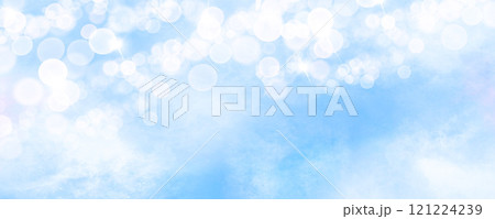 雪をイメージした水色のキラキラ冬背景 121224239