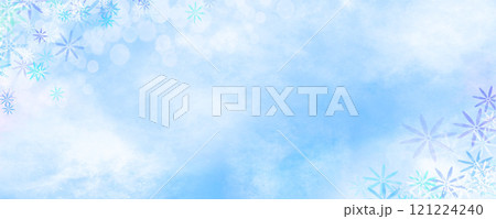 雪をイメージした水色のキラキラ冬背景 121224240