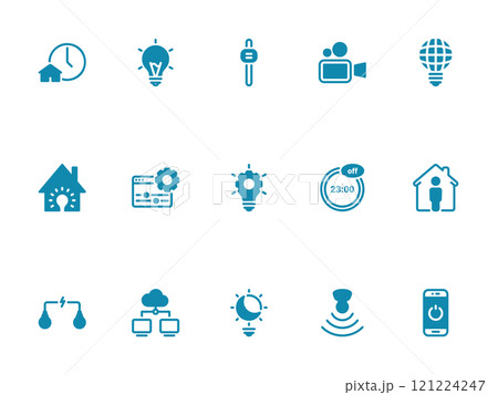 Simple vector icon on a theme smart House 121224247