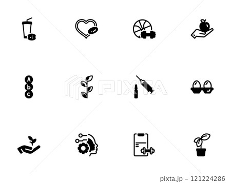 Simple vector icon on a theme vitamins and nutrition Simple vector icon on a theme vitamins and nutrition 121224286