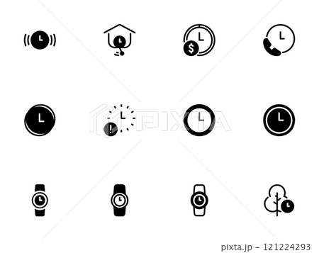 Simple vector icon on a theme wrist watch, dial 121224293