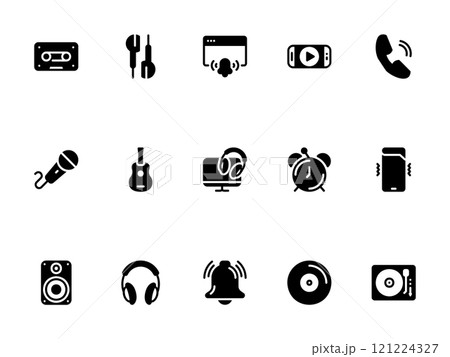 Simple vector icon on a theme audio and music storage devices Simple vector icon on a theme audio and music storage devices 121224327