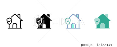 Simple vector icon on a theme house, home 121224341