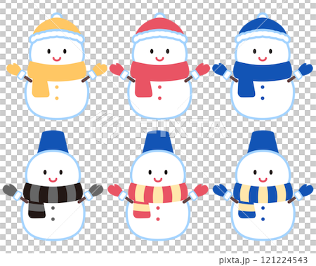 雪だるまのイラストセット 121224543