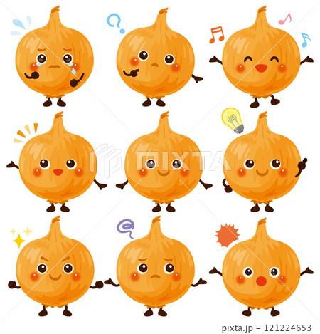 玉ねぎのキャラクター 表情セット 玉ねぎのキャラクター 表情セット 121224653