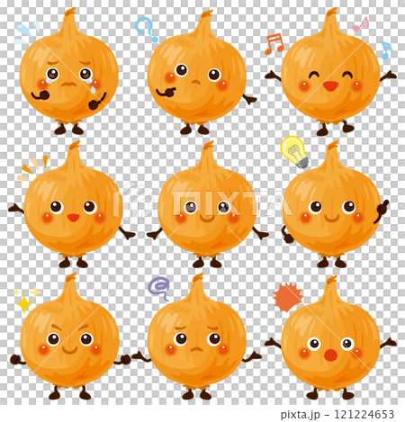 玉ねぎのキャラクター 表情セット 玉ねぎのキャラクター 表情セット 121224653