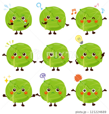 キャベツのキャラクター　表情セット 121224689