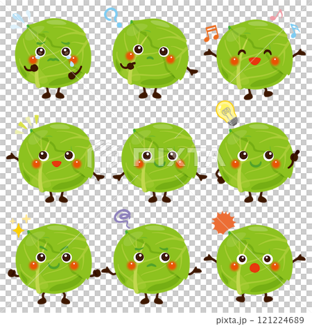キャベツのキャラクター　表情セット 121224689