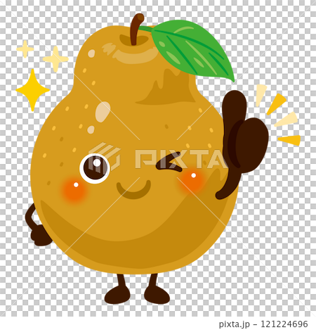 棕色梨的人物插圖給了一個好兆頭 121224696